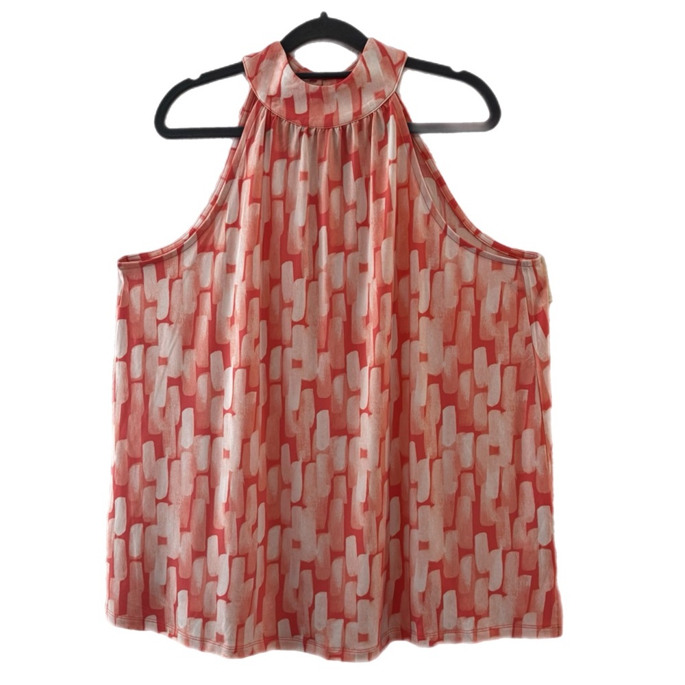 Colleen Lopez Pink and White Sleeveless Boxy Blouse